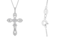 Macy's Diamond Cross 18" Pendant Necklace (1 ct. t.w.) in Sterling Silver